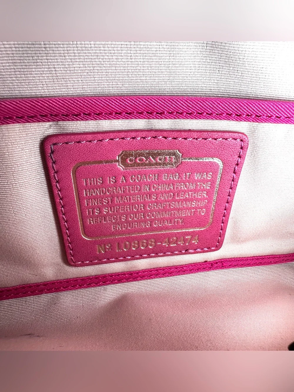 Coach Straw Clutch Wristlet with Fuchsia Trim
